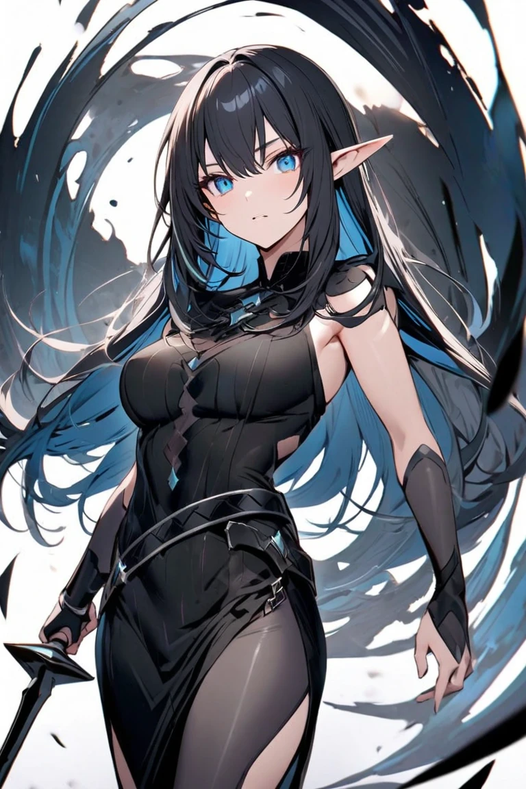 Dark green hair,Woman with long hair, 25 years old, highr, Mannequin, eBlue eyes,eye glass, nabel, Dragon's horn,Religious elements, eye glass,By bangs,pointy ears,Golden pupils, 3.0, tachi-e, character sheets,orthofacial, irate,(paleskin: 1.1), Slim, Shiny,nuns clothing