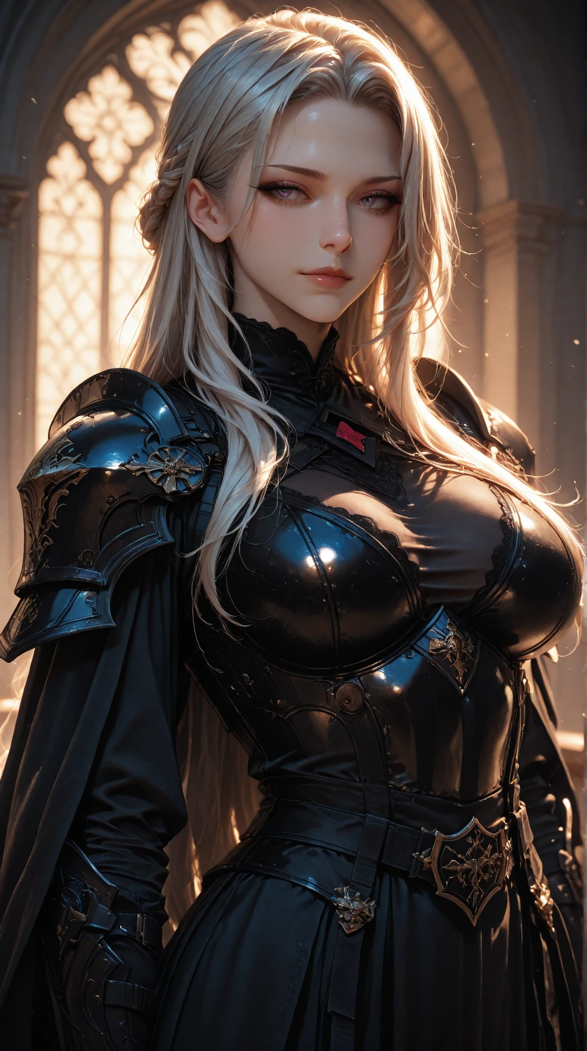 Best quality, masterpiece, ultra high res, (photorealistic:1.4), raw photo, (perfect body shape), 1girl, waist up, solo, wearing knight armor in dark souls game