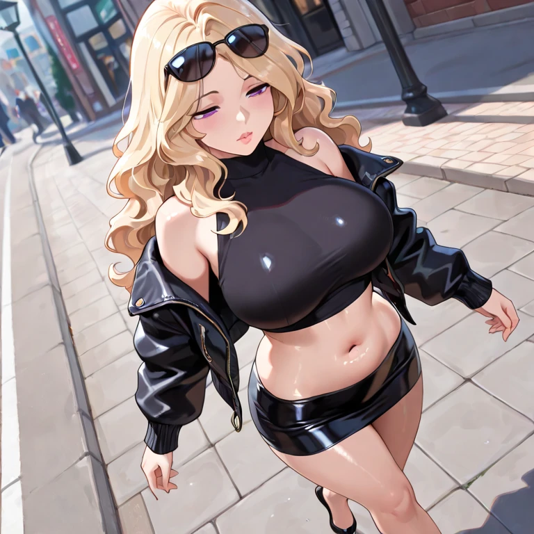 1girl, (((bimbo))),hoop earrings, puffy lips, painted lips, thick lips. blonde hair, short twintails, wide hips, thick thighs, bursting breasts Nightlife, Night city, Cyberpunk city, futuristic cityscape. Neon lights, (skyscraper:1.1), Tokyo tower, palm tree, cloth sign, ramen stall, night club. bright city lights, exotic car. alcohol, bar, ramen, soup stall ,alcohol bottles,