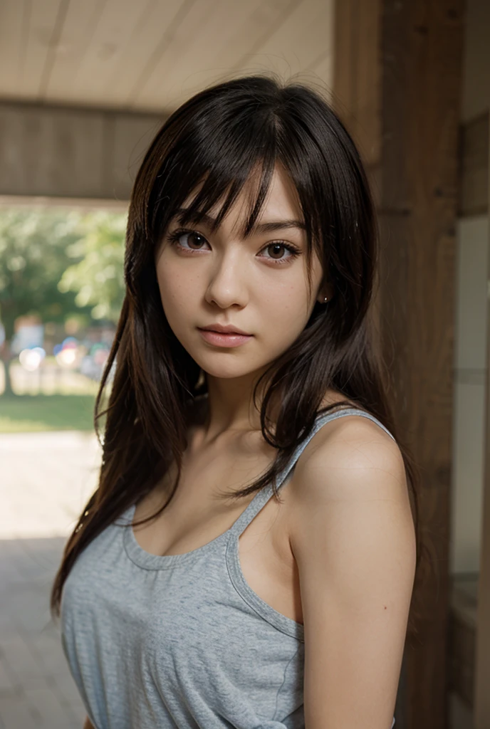 extremely realistic,stand up straight,The most beautiful woman here,beach,4086kbit,extreme details,The truth about skin and skin texture,Sunlight shines,Yua Mikami,,Yui Aragaki,Hamabe Beauty,Rei Honjo,Namiki Yu,Shinoda Yu,Upper body close-up,Casual Clothing,