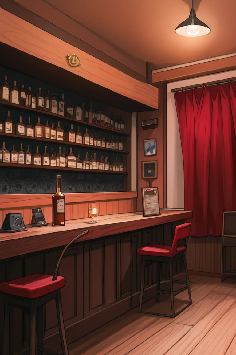 (best quality,Alto,master part:1.2),vivid colors,ultra-detalhado,vista deslumbrante de todo o bar,prateleiras lindamente abastecidas com uma grande variedade de bebidas,Great attention to detail,ambiente relaxante,pessoas sentadas em suas mesas ao fundo,desfrutando de suas bebidas tranquilamente,warm lighting,ambiente aconchegante,design de bar atraente,exquisite decoration,Friendly bartender preparing cocktails,refined glasses and beverage presentations,light reflections on the bar counter and shelves,Inviting seating areas,Impressive architectural elements,glass windows offering a panoramic view of the surroundings,clientes envolvidos em conversas animadas,elegant furnishings,delicious aroma of cocktails floating through the air,clientes elegantes desfrutando de sua noite fora,bebidas lindamente decoradas com frutas frescas e ervas,a variety of drinks to suit all tastes and preferences,vibrante, relaxed vibe,mix of modern and classic design elements,Well-stocked bar with selections of popular and rare drinks,nice color scheme that improves the overall environment. Mai pessoas emplementando o ambiente