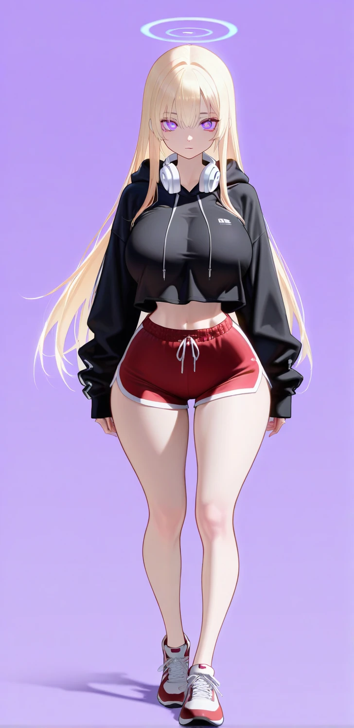 a nerd, beautiful, ponytail, shorts, thick, curvy, big breats, oversized t shirt 