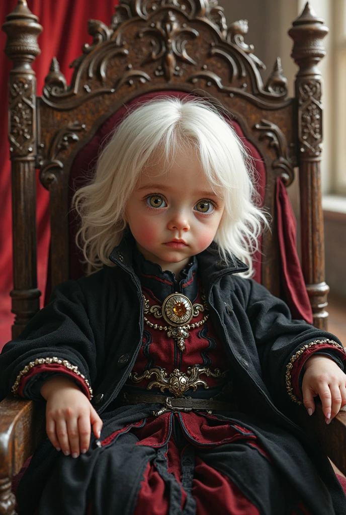 ((beautiful little child)), ((An aristocrat's dhampir in gothic style)), (tit), white short hair, desert, anime, sharp caps