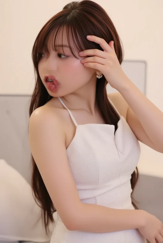 Perfect Quality。8K imYear。super high quality。あのpeople美しい女性。26Year。あのpeople腕を組み、Tilt your body slightly and look up.、Open your mouth a little and stick out your tongue a little、I lower my eyes and cry。あのpeople(((big breasts:2.6)))。style is very((slim:2.6))。but、Please come out where you can、The ideal style that pulls you where you need to pull..。slimで巨乳のお姉さん。She has a beautiful white background similar to Monroe.。people々tend to think things have changed, butあの'It is not.。look at monroe。Its white beauty is recognized all over the world.。この女性もそんな一peopleです.。((she looks up and leans back.:2.8))