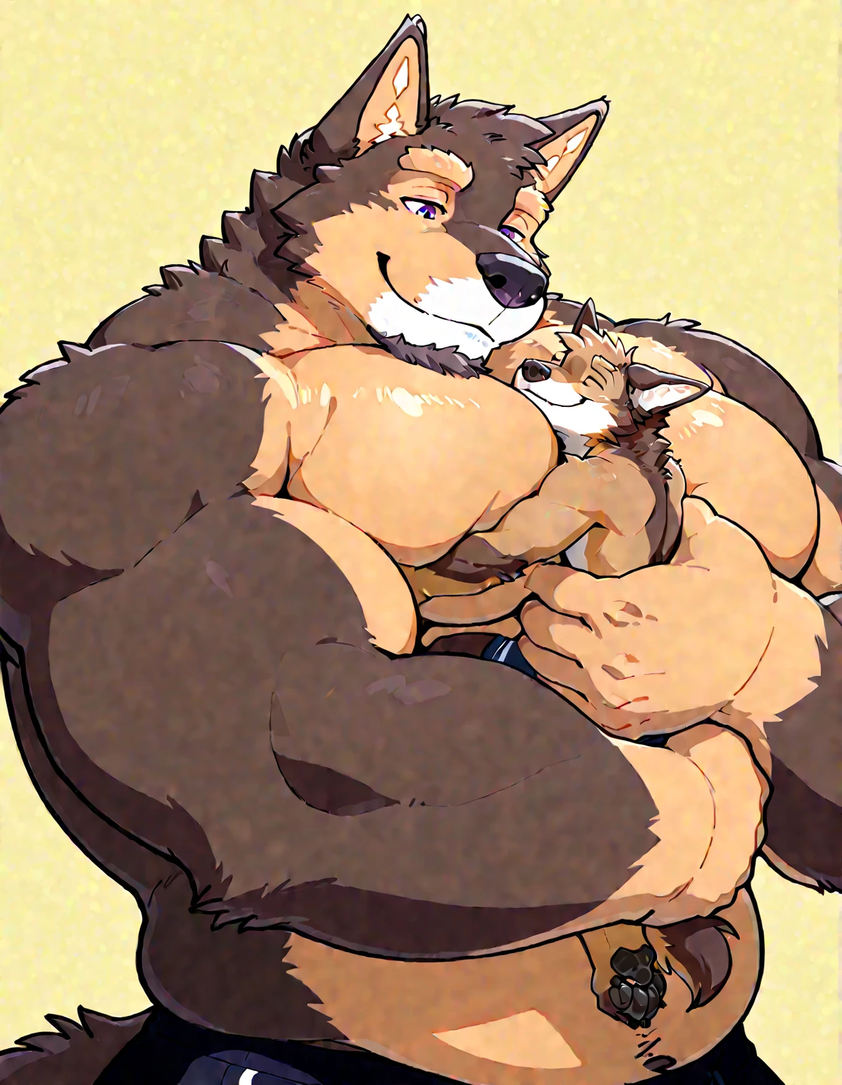 Duo, male/male, two males (((lion, muscular, broad shoulders, nipples, clawed hands, blue eyes, tan body, tan fur, brown hair, mane, big pecs, abs, tail, black jockstrap, huge bulge))) standing, detailed eyes, detailed bulge, detailed hands, detailed arms, detailed species ((focus eyes, focus interspecies, focus separate species, focus bulge frontage, focus domestic dog)) 5 fingers, pinning, pinning against surface, from front position, facing partner, hands on hips, separate species, interspecies, inter species, kissing, bulge frottage, domestic dog doesn’t have a mane (((domestic dog, looking shy, blue pupils, massive pecs, brown spots on legs, white body, white legs, white arms, white head, brown ears, brown spots on legs, floppy ears, folded ears, pink nipples, brown spot around left eye, big cock, bubble butt, long snout, white fur, blue eyes, naked, no mane, no hair, being pinned to wall, back against wall, arms pinned))) perfect anatomy, accurate anatomy, nsfw, by darkgem, by mystikfox61, by glitter trap boy