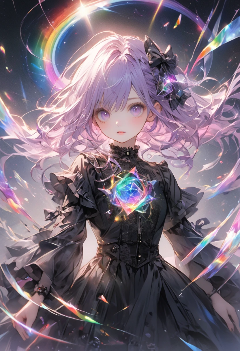 (Golden Ratio:1.2),[(white background:1.4)::10],(masterpiece), (best quality), (ultra detailed),(disheveled hair),(illustration),(1 girl:1.2),solo,brown hair,shiny hair,long straight hair,huge breasts,(Newsboy hat:1.2),(glasses:1.1)+(scholar uniform:1.3)+(fantasy feather pen:1.2),(standing on broken stone floor:1.2)+(Gothic style architecture ruins:1.3)+[(Inception:1.2)],(colorful flower sea:1.3), (chaotic geometric images:1.3),(nagative space:0.8),(drawing board:1.3), (ether colorful ink flowing:1.3)