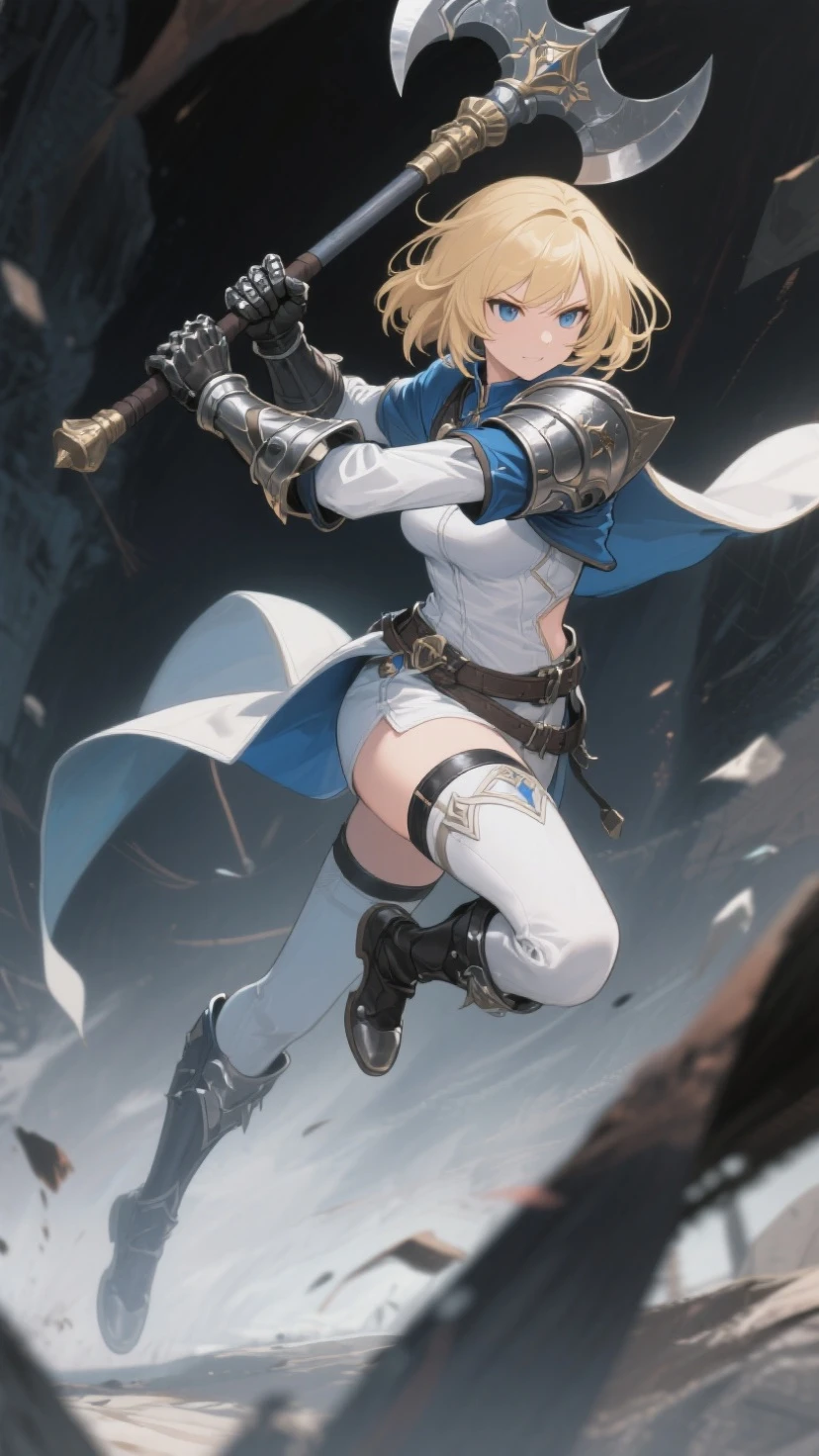 (masterpiece, best quality:1.1), thief (dq3), 1 Girl, Solitary, short hair, White hair, blue eyes, Medium breasts, Pink gloves, Jewelry, Pearl Necklace, earrings, belt, sword, Breastplate, Black tights, Bag, (coin, sword on hip:1.2), (Hook of Holland, Dynamic poses, from the side:1.3), (Blue sky, nature:1.2) 