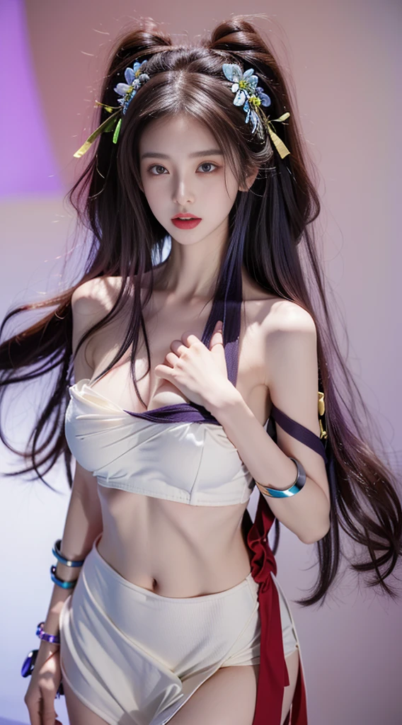masterpiece, Super high quality CG, highest quality, 1 female, 25 years old, alone, hip up, blue eyes, gray hair, long hair, black micro bikini, hip up, jewelry, tattoo
