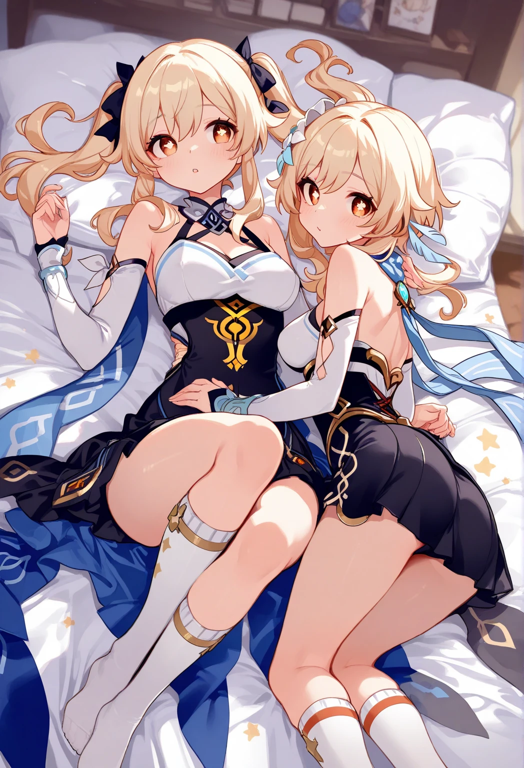 Bradamante, Blonde, blue eyes, Braiding, french Braiding, Long Hair, Twin tails, Both sides up, Covered navel, elbow gloves, gloves, leotard, Thigh straps,Dynamic Angle, (Upper Body:1.3),Open your mouth, Embarrassing ,blush,(Spread your legs:1.3),(Lift your legs),(Camel Toe:1.3),Highest quality,Best image quality,Perfect Anatomy,masterpiece,Ultra-detailed,beautiful,super high quality, Highest quality,High resolution, Very detailed,Game CG,Dutch Angle ,beautiful細部までこだわった目,Visual Arts,Five Fingers, Perfect hands,