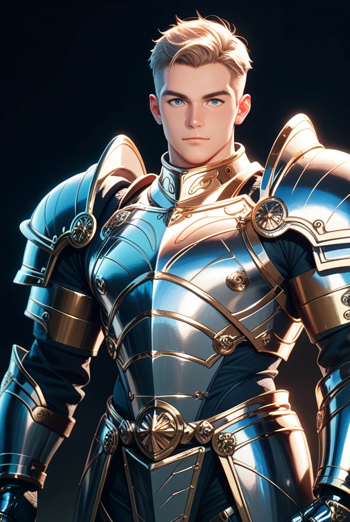 ((masterpiece)), (highest quality), (Simple style),Silver hair, super long, revealing knight armor