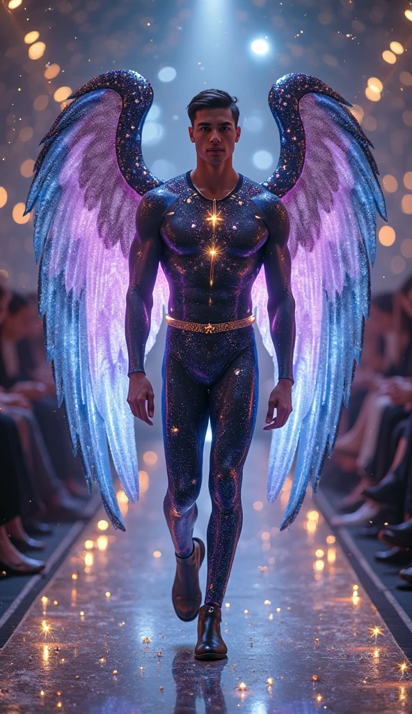Male version of Sailor Moon. , dynamic pose ((hombre musculoso , abdominales , 50 years old , gran bulto , barba de jengibre , aceite , pecas , cabello corto , Brown eyes , Pecho de pelo , wearing a sailor moon costume in latex plastic)) en fondo blanco (Iridiscente , luces , stars luces , destellos de luz , mariposas blancas , flores , Brillantina) plane 3/4 , retrato de cuerpo entero , 8k , High Definition , detalle perfecto , foto