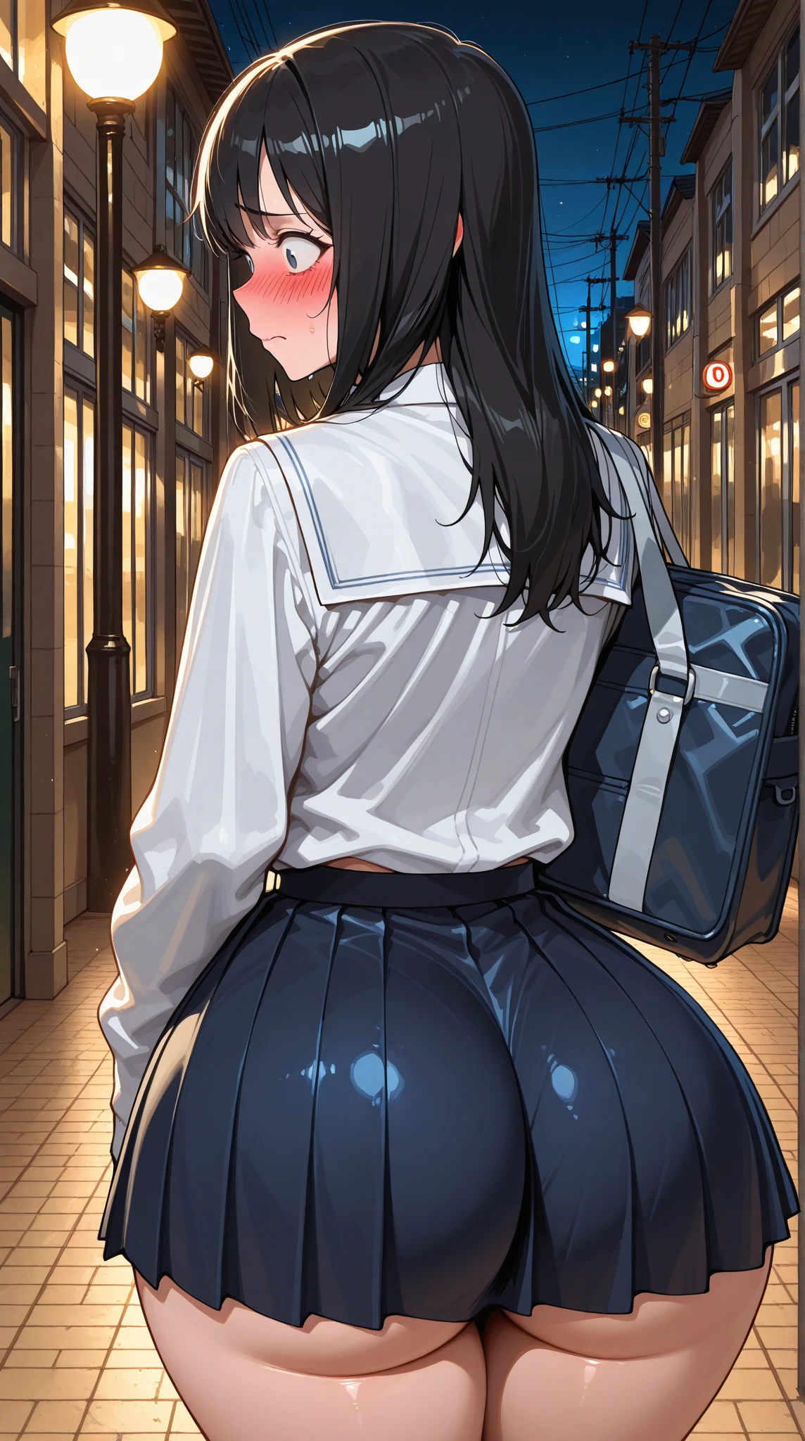 Anime-style image of a woman wearing glasses and a skirt, , a hyperRealistic , hyperRealistic , Realistic , chic, Gwaiz, (SFW) Safe at Work, artwork in the style of Gwaiz, [ 4k digital art ]!!, Realistic アニメ 3 d style, Detailed,(masterpiece), (One serious civil service commissioner: 1.3), (Super thick and plump body: 1.3), (Huge breasts and buttocks)), (Small Head: 1.2), (Very small uniform)), (Shiny skin: 1.2), (A speech while crouching in the stands in the schoolyard in the morning)), {fat},1boy, penis, doggystyle, from behind, spreadassms, chubby body, fat body, short,ultra detailed, masterpiece, best quality, blush, a woman, rolling eyes, open mouth, school girl, wearing , wearing glasses, classroom, sunset, light particles, hdr, brown grey hair, midium wavy hair, shiny hair, bang, single braid, clear grey eyes, Smiling Kiss, Tongue Out, アニメ ,orgasm face, sexual climax, bitch, back shot, back view, low angle, from below, back view, arched back, looking back, all fours, chubby body, BIG ASS , saliva, BBW, slender waist, anal, seiza, hands on head,white eyes, Hand Drawn, Showing Ass, Bobcut, Knee socks, (Super thick and plump body: 1.3), Butt sticking out, Close your legs, seiza, spread legs, pleated skirt, Stretch your arms back, long pleated skirt, I can&#39;t see your butt, Buttocks hide, Arms folded behind back, Super big butt, Awesome numbness , Plump , Chubby, Butt sticking out,