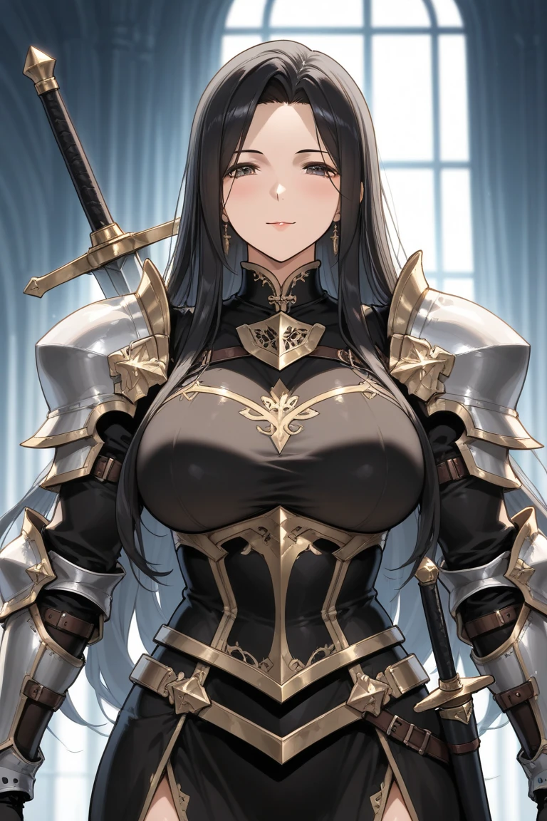 (((masterpiece))), (((High resolution)))、(((8K quality)))、(((perfect face)))、(((Beautiful woman knight))), big tits, look at the camera, ((top quality eyes)), (detailed face), (detailed texture)