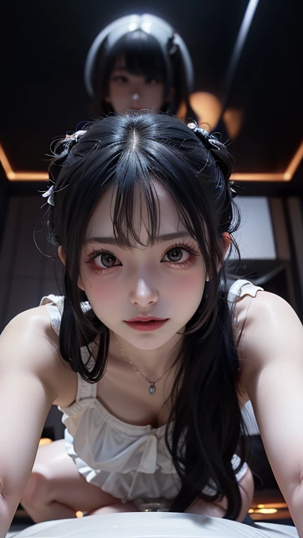 Cute Melanie Martinez como uma personagem de anime muito bonito, personagem de desenho animado, Unreal Engine Warm Interior Lighting Art Station Pintura Digital Detalhada Design de Personagens Mark Ryden Pixar Hayao Miyazaki Unreal 5 Dazz Hyper Real - Octane Neon Rendering