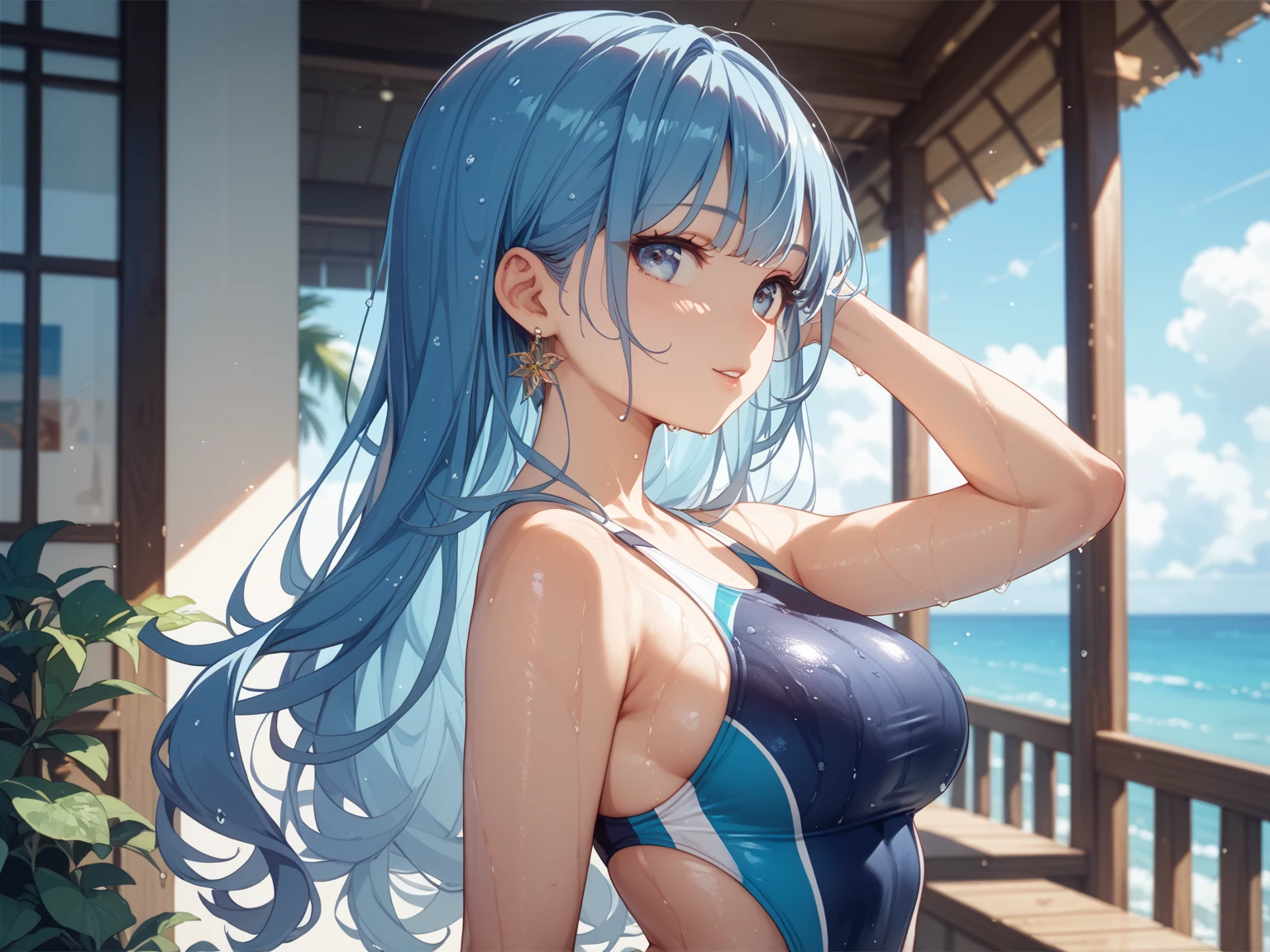masterpiece, best quality, perfect anatomy, KoboKanaeru, sexy body, great face, bikini outfit