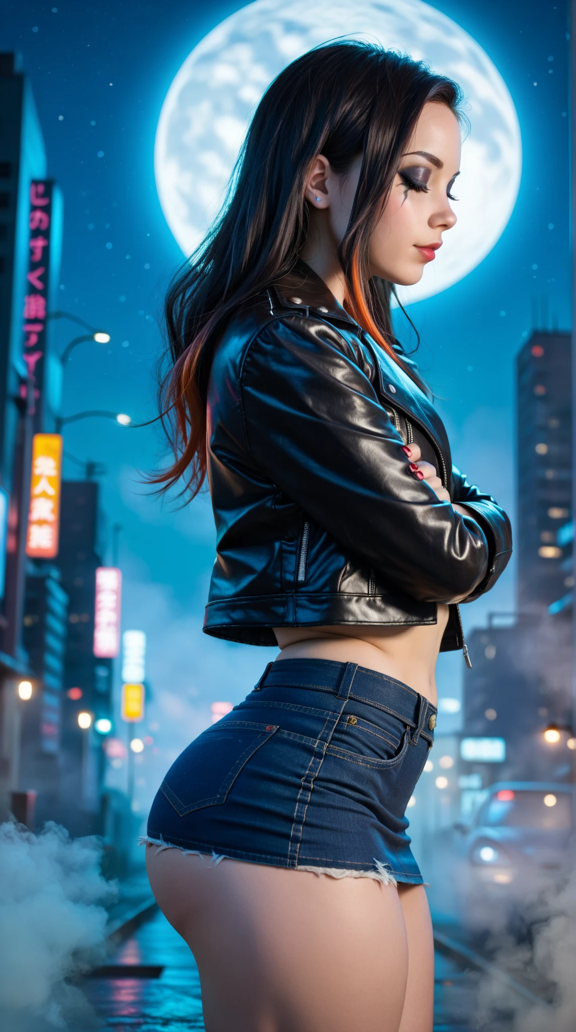 Burning city in the background、Woman with sharp eyes、Hair is reddish purple、long hair、White shirt and black tight skirt、Black boots、Underwear is light blue、The clothes are torn、Leg spread、Drooling、Alien tentacle torture