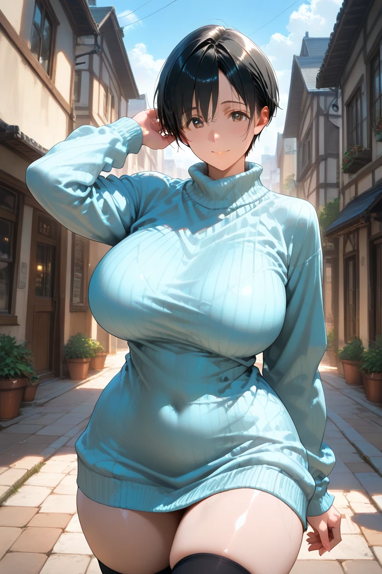 (familiar, masterpiece, best quality, complicated),
Cowboy shooting, Kikyo flower,
(((Large Breasts,))),
1 girl, Solitary,
Lovely eyes, Pretty Face, perfectly round buttocks,
Fit and figure, Female pervert,
Solitary, ((beautiful adult)),
(/Grey Deep V Neck Bodycon Dress:1.2/ & Lightweight Cardigan、20cm platform boots、Long legs、long skirt、Off-shoulder shirt、Clothes made of latex), clavicle、/, Charming smile, mischievous face, Sweat, steam, Embarrassing, blush, excited, (A face that looks down on others:1.5),
shooting in the city