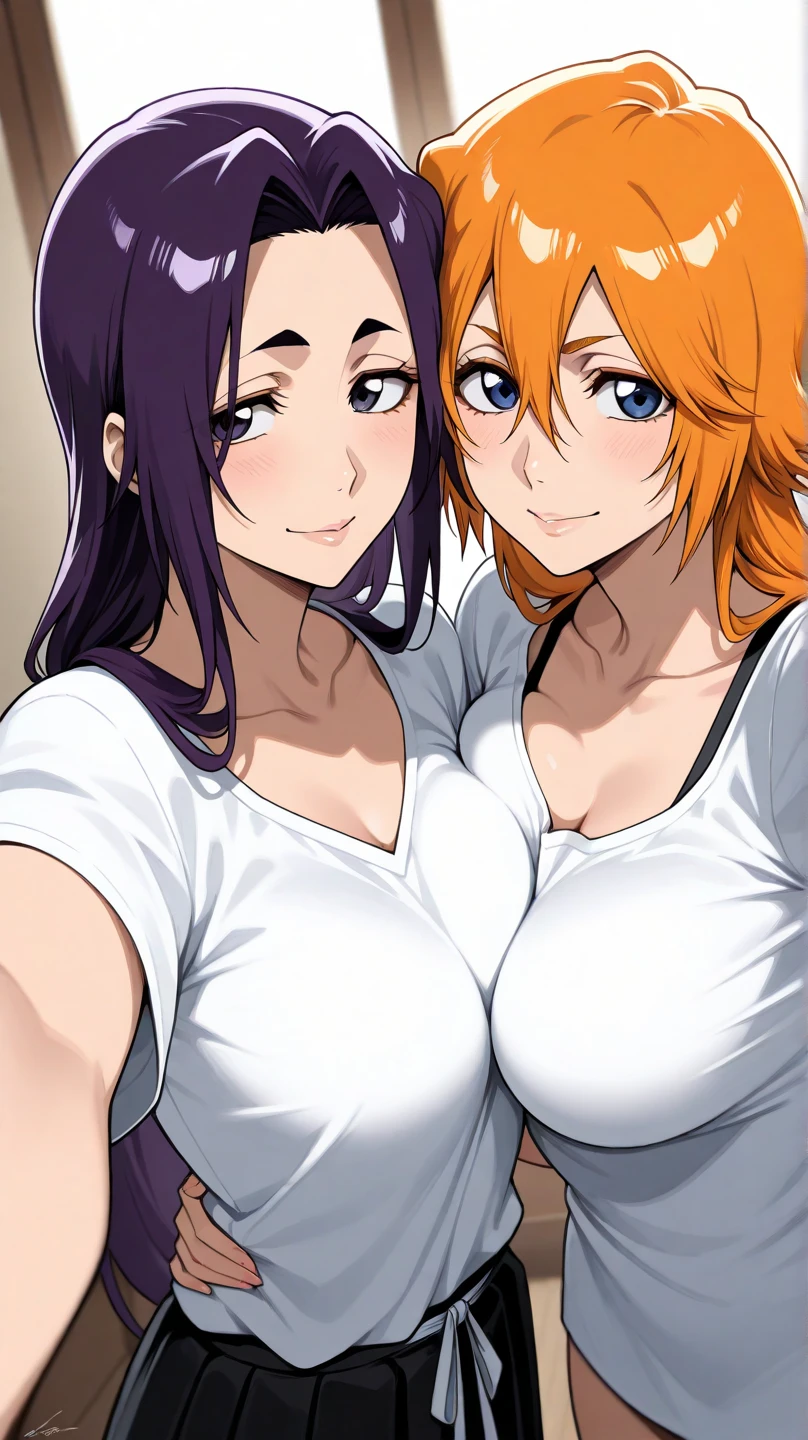 score_9, score_8_up, score_7_up, score_6_up, score_5_up, score_4_up, 2girls, raiden shogun and yae miko, big breasts,,collarbone,nude,naked, floox style,, standing, steam, steaming body, sweat, ,  rating_explicit, , high resolution,, deep breath, , head out of frame, closed mouth, grey background, breast pressing, , lesbians, yuri, , hugging, breasts against breasts, side view, naughty smile, hands on face, passionate, nipple slip

