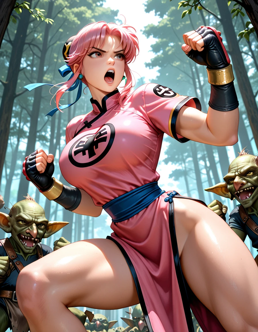 score_9, score_8_up, score_7_up, source_anime, masterpiece, best quality, uncensored, rating_explicit, BREAK maam, monk, torn monk costume, large breasts, thighs, orc, sex from behind, breasts grab, milking, breast squeeze, reverse_stand_and_carry_position, restrained, meat armor, bondage, bound ankles, bound legs, bound arms, armpits, stomach bulge, cum inside, orgasm crying,