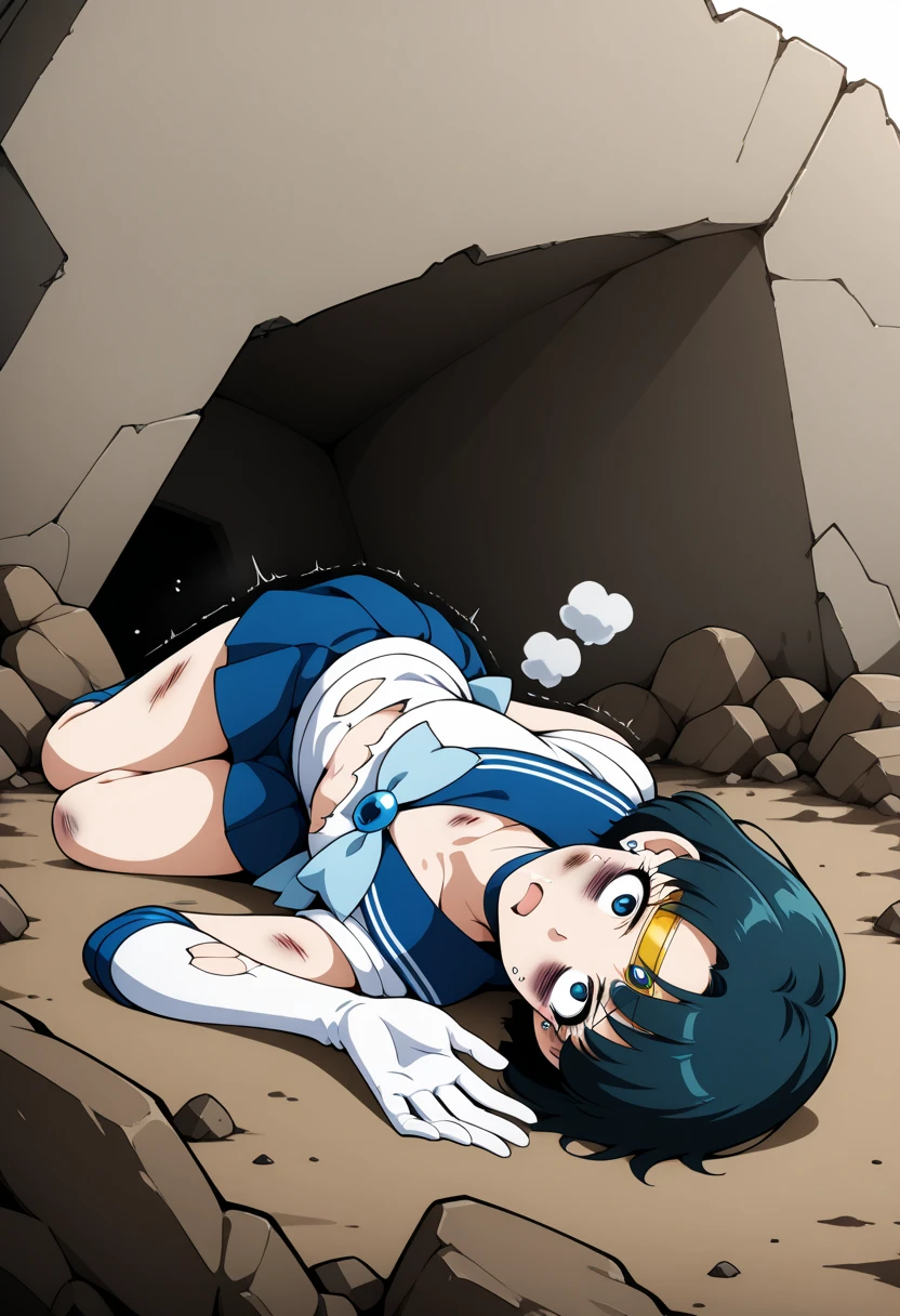 anime girl laying on ground with chain around her, by Shingei, dormant in chain, Concept work, Spooky!!, by Naka Bokunen, sad!, the the man is wrapped in chain, dragging a pile of chain, ((chain)), Chain skeleton, samurai chain ink undead, Heavy vignette!, Corpse in the background, Spooky!!!