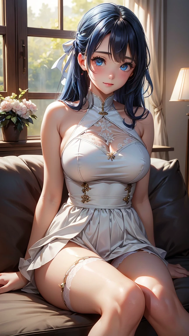 (photorealistic:1.8, highest quality:1.8,8K masterpiece:1.8,High resolution,muste piece:1.8),snow mountainに立つ1人の23歳の女性,fantasy,(sexy mini dress、Transparent Shawl、Elegant earrings、choker), beautiful detailed blue eyes:1.7,double eyelid:1.6,beautiful skin:1.8, (looking at the camera:1.2),(Photo seen from below:1.3),(long Hair:1.2,Fluffy Bob Cut,Beautiful shining blue lime hair:1.5), expression(Sly Smile:1.3,face turns red:1.3),(Moderate chest:1.3),Pause(Seductive pose:1.5),background(snow scene:1.5,snow mountain:1.3,fairyland forest,Crystal Castle),(slender:1.2),(detailed perfect face),normal hands:1.5,normal finger:1:5,normal feet:1.5,(cameltoe)