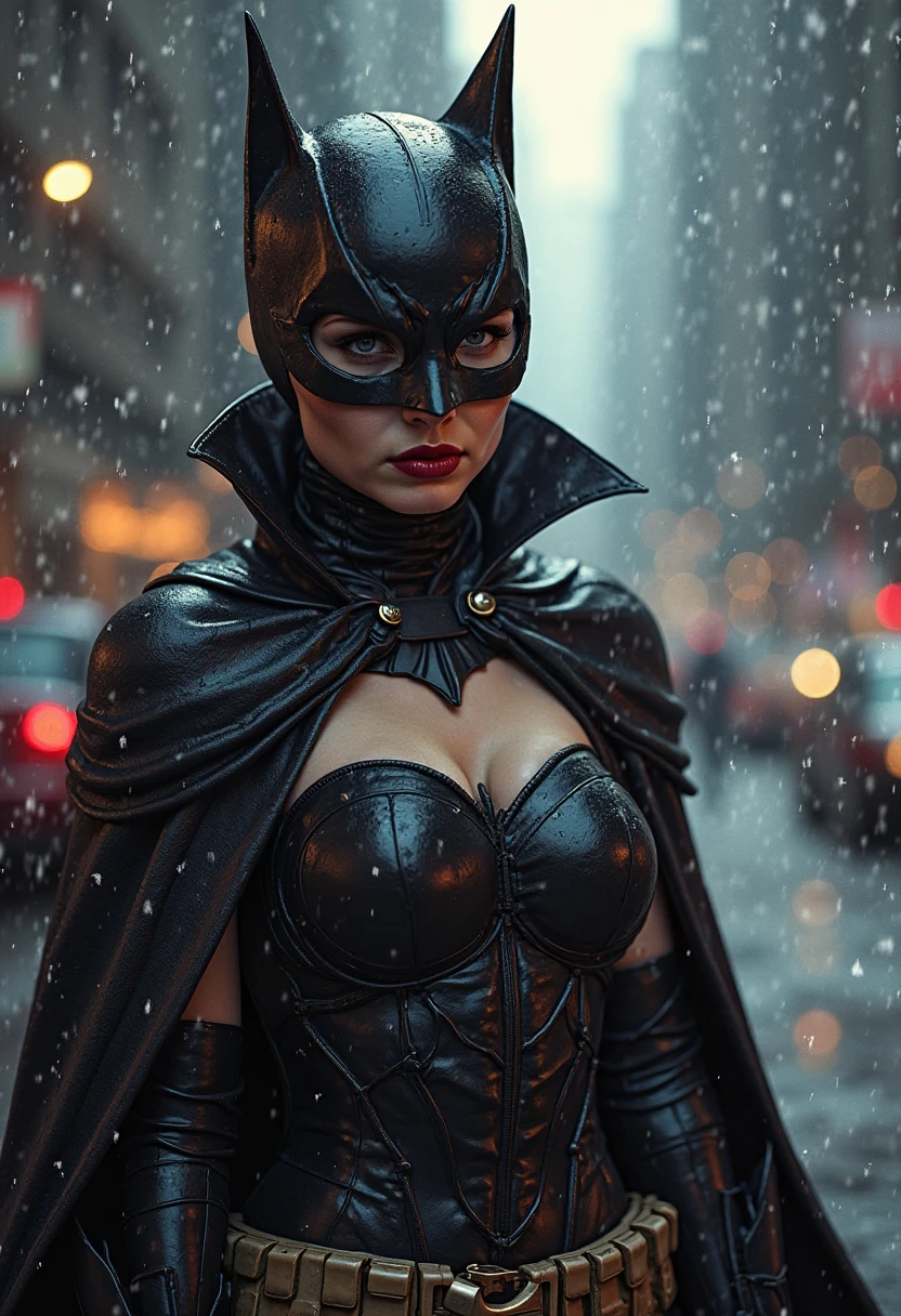 Camila veste o conjunto de suplex preto, that hugs your curves in a seductive way, destacando sua figura feminina. The costume is fitted and revealing, conveying an aura of power and mystery. The white mask covers Camila's entire face, hiding its identity and giving it an enigmatic and threatening appearance. Your eyes shine behind the mask, emanating determination and coldness. In your accessories, she carries several combat knives, all carefully stored in strategic pockets in the set, ready to be used when needed. A large, sharp knife is held firmly in your hand, highlighting their lethal intent. Your posture is firm and confident, suggesting that she is completely comfortable with her new personality and ready to act without hesitation. The surrounding scenery can be bleak, com sombras projetadas ao redor dela, criando uma atmosfera sinistra e intimidadora que complementa Camila veste o conjunto de suplex preto, that hugs your curves in a seductive way, destacando sua figura feminina. The costume is fitted and revealing, conveying an aura of power and mystery. The white mask covers Camila's entire face, hiding its identity and giving it an enigmatic and threatening appearance. Your eyes shine behind the mask, emanating determination and coldness. In your accessories, she carries several combat knives, all carefully stored in strategic pockets in the set, ready to be used when needed. A large, sharp knife is held firmly in your hand, highlighting their lethal intent. Your posture is firm and confident, suggesting that she is completely comfortable with her new personality and ready to act without hesitation. The surrounding scenery can be bleak, com sombras projetadas ao redor dela, creating a sinister and intimidating atmosphere that complements his menacing presence.