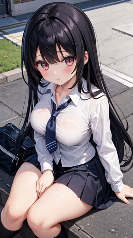 pieces fly、masterpiece、highest quality、Super detailed、High resolution、High resolution、8K portrait、Unity 8k壁紙のHigh resolutionCG、unity 8k wallpaper、cute type little:1.5、upon:1.5、Highly detailed CG unity 8k wallpaper、realistic、real person、cute type little、 portrait photography、shiny skin、High resolution、(16 years old:1.2)、(1 girl)、beautiful clear eyes、very detailed explanation、delicate face、nice lips、slender body、Same with big breasts thin waist、thin legs、(urban area:1.6)、1 girl, cute type, perfect face, seriously, (blush:1.5),((There are a lot of people nearby:1.4))、Same with big breasts,((school uniform:1.2)),(((clothing lift:1.5))), (((I have nipples))), Detailed description vagina,show vagina,spread legs,spread ,((cum in vaginas:1.4))、((change:1.5))