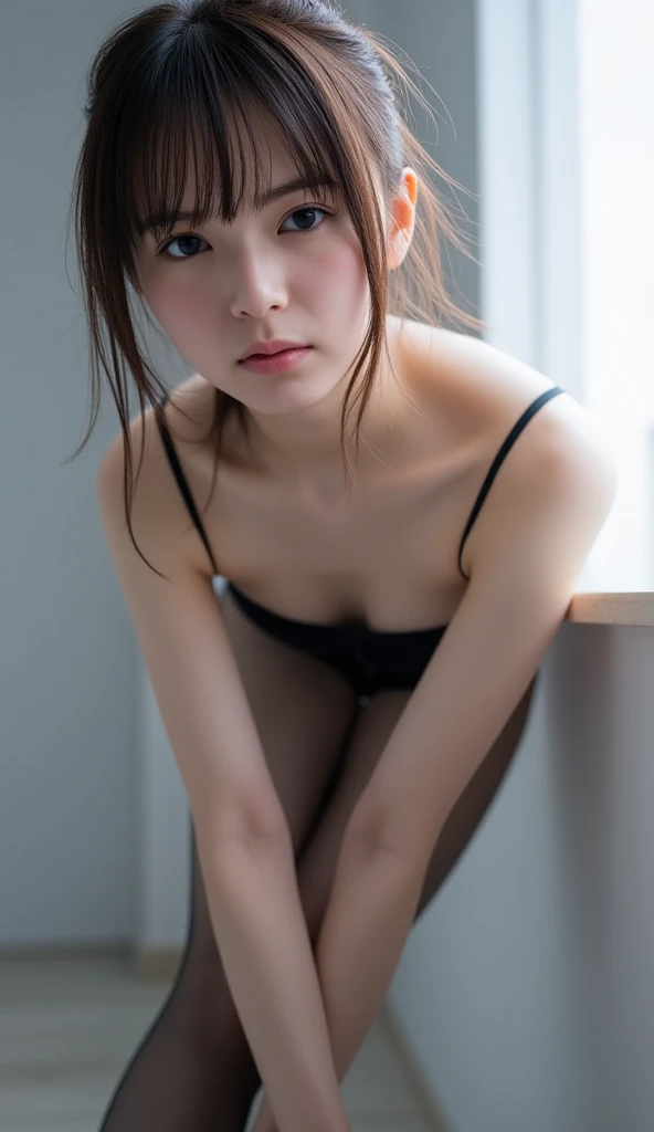 Shoko Hamada、Melancholic expression、Sexy、gravure、sit on the floor and look at me、T-back underwear、Browsing Caution