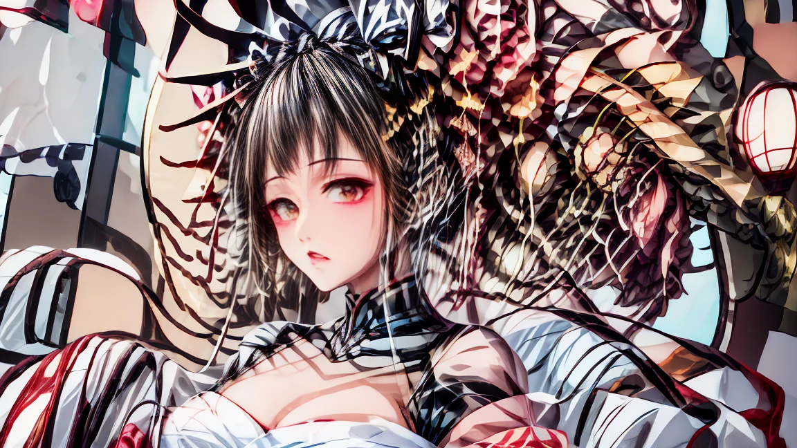 (masterpiece,Highest quality,Highest quality,Official Art,Beauty and aesthetics:1.2),(1. Mechanical Girl:1.3),(Upper body only:1.4),Huge ,Severed from the neck(Exposing internal organs and mechanical entrails),Blood管,(Pierced the body:1.4 ),Very detailed,rich color details((Very detailedな)),(Very detailedなCGイラスト),((Very elegant and beautiful),(From the side From the side),(Machine made joints:1.2),((Mechanical Limbs)),(チューブに接続されたBlood管), (Mechanical vertebrae attached to the back),((Mechanical cervical vertebrae attached to the neck)),(sit),Expressionless,(Wires and cables attached to the neck:1.2),(Overhead Wires and Cables:1.2)(Character Focus),sf,White Background,(Blood:1.5),Half of the body is mechanical、Head coming out of chest