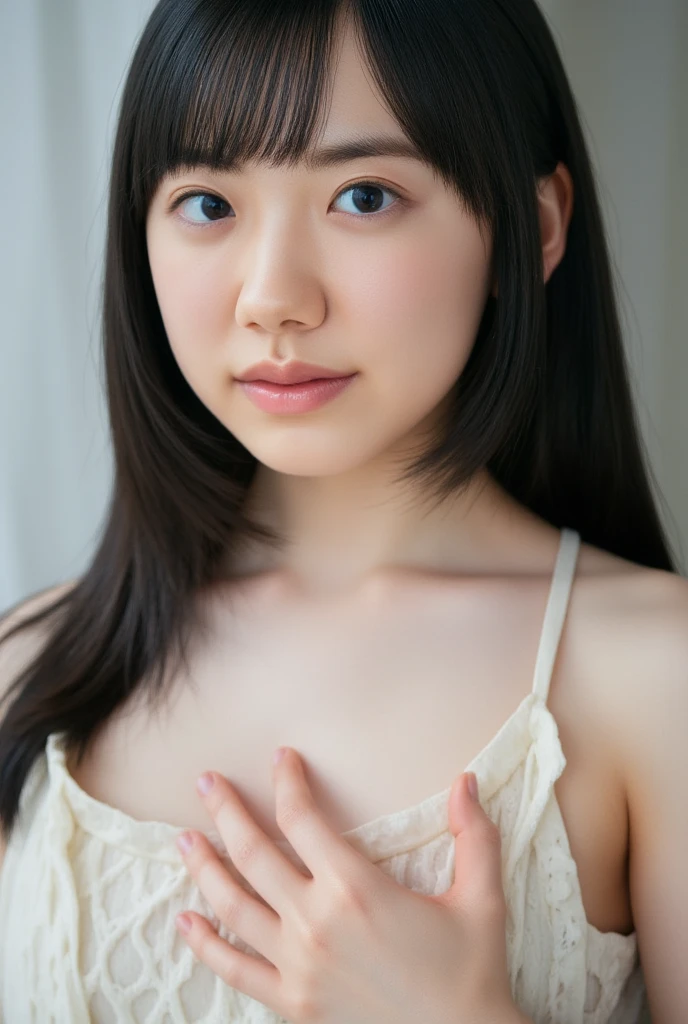 slender girl, (make up:1.1), (nude:1.2), small breasts, at school room, (upper body shot:1.1), cowboy shot