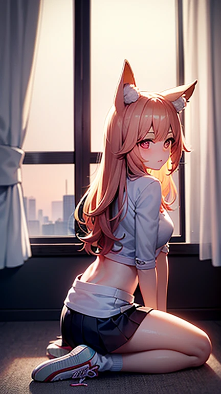 masterpiece, highly detailed, Best quality, ultra high res, 1girl,  <lora:[P]-Power:0.8>,  horns, long hair, looking at viewer, medium breasts,  outdoor, power (chainsaw man), Strapless, smile, (bent over:1.2),  day, off-the-shoulder, random shirt, cowboy shot,  partially_unbuttoned,