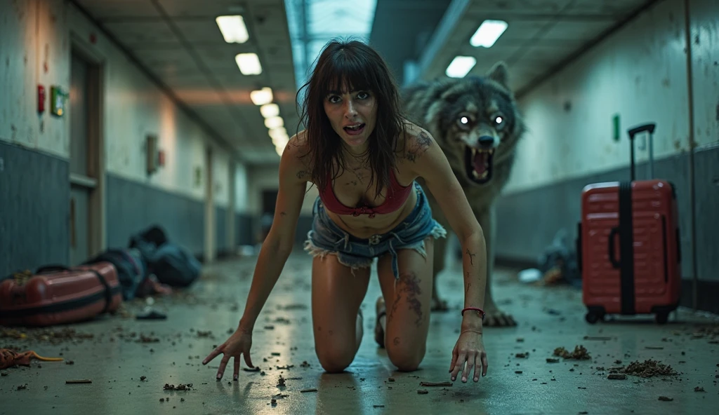 Taylor Swift looking like a homeless woman singing with an ugly rat in the sewer