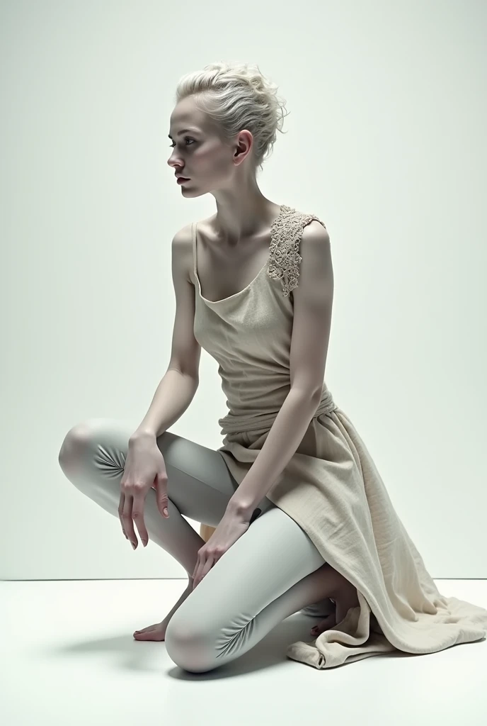 ((empty background, empty scenery), masterpiece, best quality, dreamlike, hyperrealistic, (((weak androgynous male))), chess ballet, white lost, your puppet white king will be castrated because you played as white and lost, ballet tights, male crotch bulge, buttocks, groin pain, imminent castration:1.35)