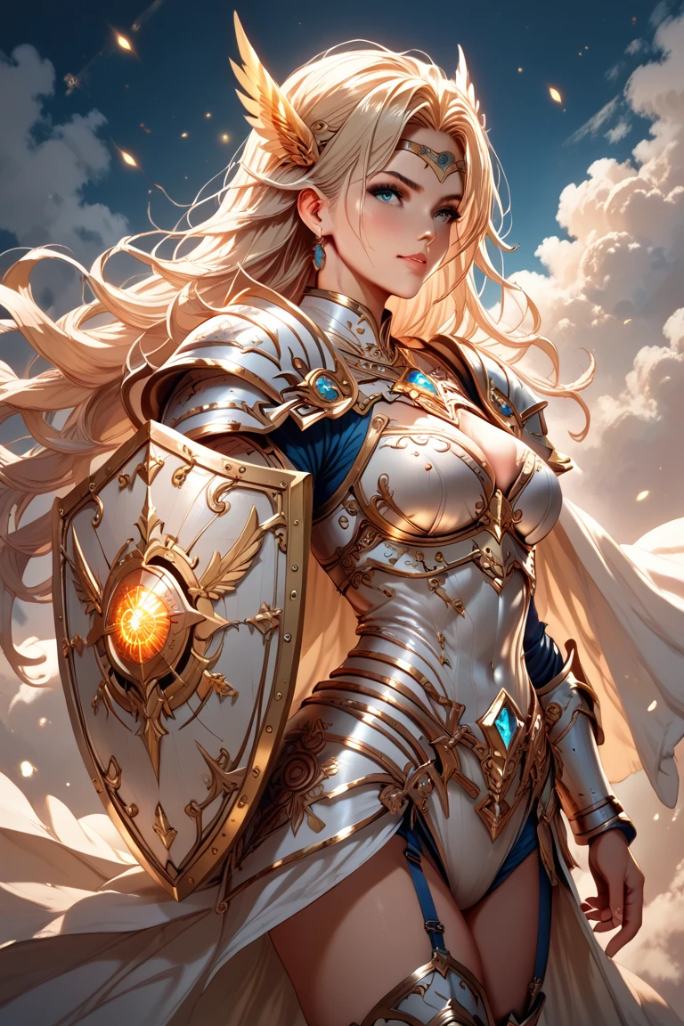 Very beautiful woman、Slender women、(Detailed face)、Realistic Skin、((Holy Knight)), ((Armor made of platinum))、((((Extremely detailed and intricately decorated armour:1.1))))、((Delicate photo)),(Girl Astepeace RAW Photo Details:1.25), (Highest quality:1.6), (Ultra-high resolution:1.5), (Realistic:1.75), 8K resolution, Canon EOS R5, 50mm, Absurd, Super detailed,Cinema Lighting,((Fightfield))、((Fight))、(((White embellished micro skirt)))、Red lace high leg panties:1.2,Thigh-high socks、Shingard、((blonde))、((Curly Hair))、((Drill Hair))、((Wavy long hair,))、Cape、Beautiful Armor、(((Has a huge weapon)))、(In combat)、The wind is blowing、((Symmetrical armor))、((((Blizzard))))、(((Lead a large group of knights:1.2)))、banner、(((Battle Scenes)))、((Browsing Caution:1.2))、(((I can see her panties:1.4)))、、((Skirt lift in the wind:1.4))