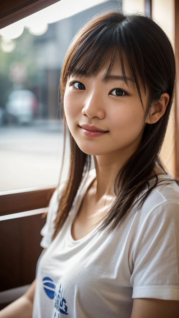 masterpiece,best quality,(Japanese ),((Beautiful girl)),cleavage,indoor,(perfect body beauty:1.2),(shy smile),beautiful teeth,