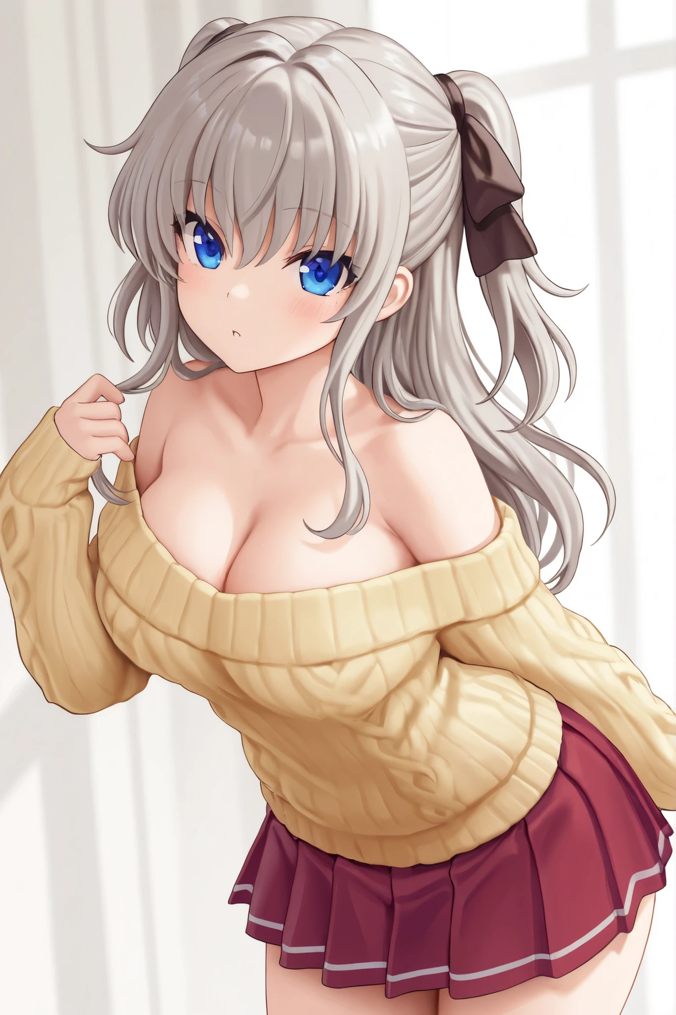 Cute little beautiful girl、、Big Breasts、(Disgust, shame, surprise, blush:1.3)、Beautiful Eyes、Brown skin、Braid、upright、Lift up your skirt、From the back、