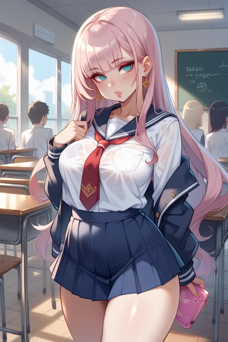 (Tabletop:1.0), (highest quality:1.4), (High resolution:1.2), From the side,Sharp contours, Long Hair, highest quality, masterpiece,Glasses,Voice of the Heart,yandere,Browsing Caution,nude,facial,Excessive ,Chest to chest,Ecstasy,saliva,blush,Heterochromia iridis,Colorful Hair,Dynamic configuration,School Swimsuit