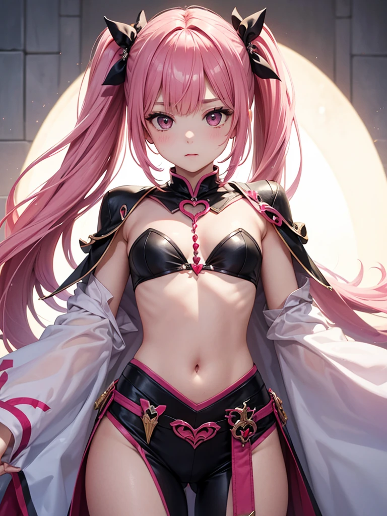 rocker,  with mouse ears, half black half pink hair, アニメ, shorth hair, roupa de rocker