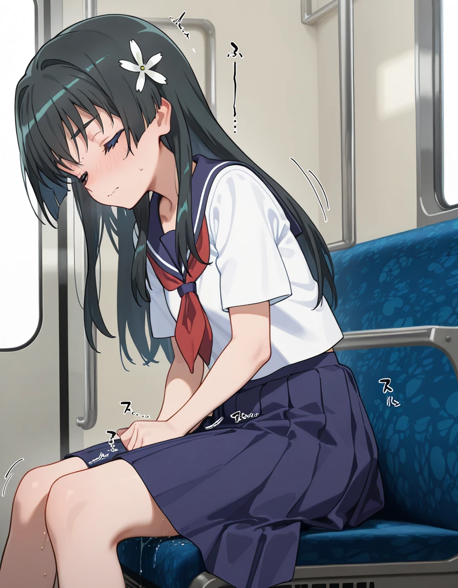 high quality,girl,,beautiful girl,(((flat chest))),slender,((Sweaty,steam,burn)),(((Embarrassing,shy))),(Glare)Fair skin,low length,10 years old,Black Hair,((((((girl trembling with sexual climax)))))),middle School girls,((((on the train)))),(((school uniform))),((((dildo under panties)))),dildo under clothes,(((cry))),force orgasm,(((spread legs))),mini skirt
