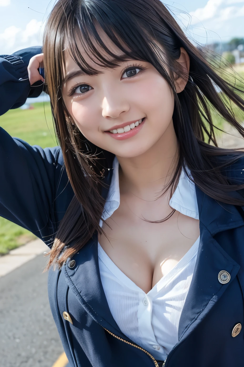 (8K, RAW Photos,Highest quality, High resolution:1.1),超Realisticな:1.4),(Realistic, Realistic:1.3), Sodebtt Light,big,2 girls,Realistic Face,Realistic Body,Realistic Skin,Confused,masterpiece,(cute:1.8), cute子たち, alone, (big:1.2), Detailed black eyes,Innocent eyes,Blusher,(school uniform:1.2 ),Cinema Lighting,Film Grain,jewelry,Earrings,((Medium Hair:1.1)),((Floating Hair Novadebtrog Style)),Cherry-colored lips,Hair Ribbon,Hair Ribbon,ponytail,close,Look Viewer,Long Hair,Upper Body,Open your lips,Upper teeth, (Smiling Eyes:0.6),((Grin:1.2)),Depth odebt Field, Blurred Background, Eye focus , Bokeh,young, 85mm lens, debt/1.4,Prodebtessional Lighting, young,Portraiture,Photon Mapping,Radio City,Physically Based Rendering,Asian, [ponytail],(Big Breasts, Cleavage:1.3),((Dancing in the Rain)),((high school girl:1.3))
