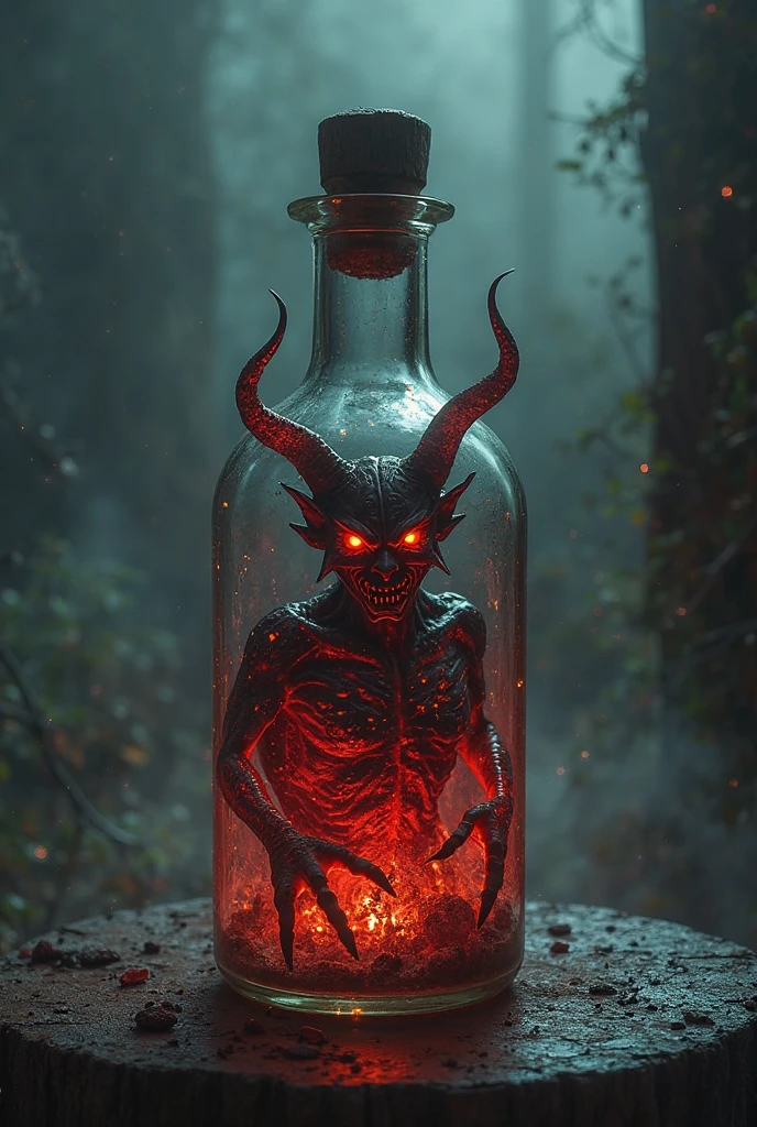 tattoo design devil trapped in the bottle 