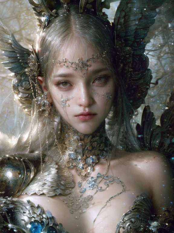 ((masterpiece)、(top-quality)、(reallistic))、beautiful queen、Bondage style、latex shiny、By Luis Royo:1.4、1girl in、Sexy Daughter、Small fashionable tattoos、Attractive earrings with impressive beauty、a choker、a necklace、piercings、Super beauty、Super Ultra Ultra Bikini、standingn、fullllbody、Beauty in return、Fantastic mythological landscape