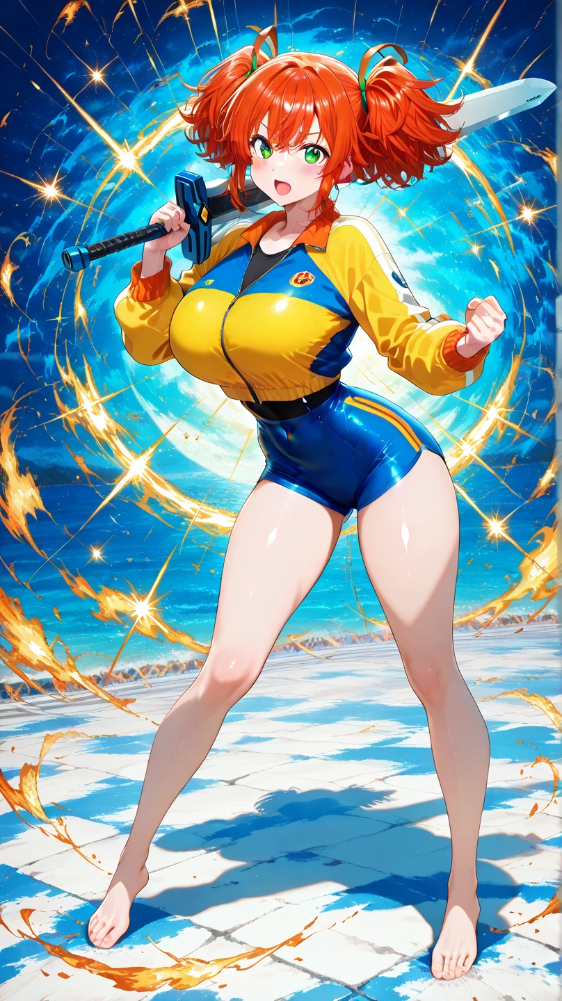 Nino Nakano riendo,Pose sexy,ropa deportiva ,lago de hielo luz de luna
