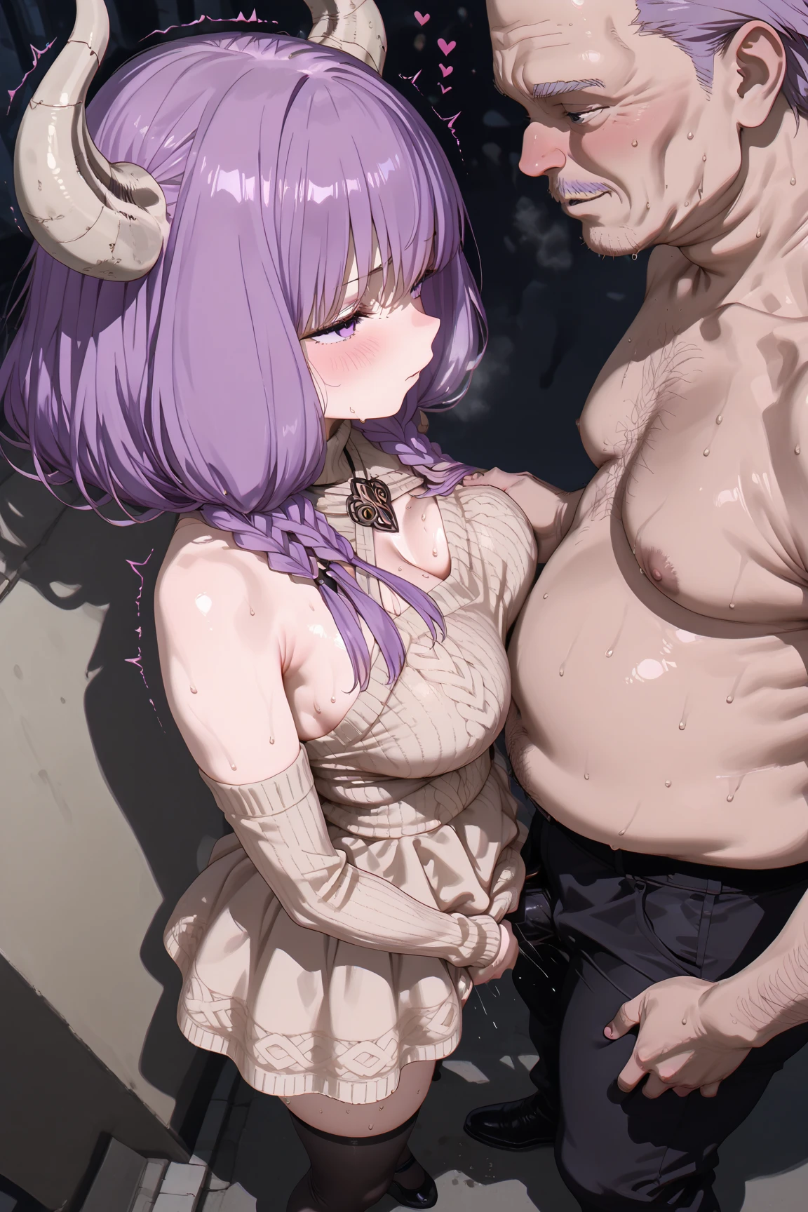 (masterpiece:1.2), best quality, high resolution, unity 8k wallpaper, (illustration:0.8), (beautiful detailed eyes:1.6), extremely detailed face, perfect lighting, extremely detailed CG,1girl,1man,shinjou akane, light purple hair, (pink eyes:1.2), short hair, BREAK indoors, city, BREAK looking at viewer, BREAK (perfect hands, perfect anatomy),NSFW、full body Esbian、embarrassed from、red blush、Colossal tits、hot, sweating, sweaty, tan, big boobs, tan skin, flustered,sex, having sex,man standing behind girl, man behind touching ass, grabbing ass, ass grab,cum ,cum on face,Black pubic hair,bitch_virgin,Large breasts,sex from behind, pov, doggystyle, all fours, back, from behind,large penis,in pain, painfull, eyes closed, clenched teeth in pain,on bed,