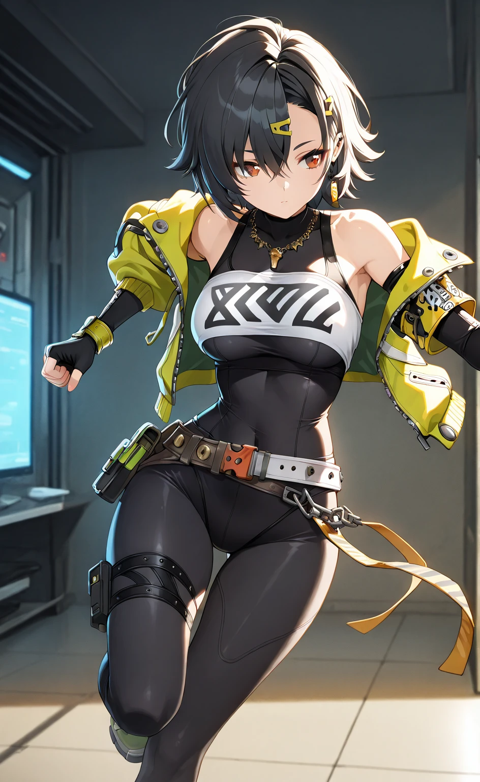 (safe:1.10), best quality, masterpiece, highres, solo, (asbestos_arknights:1.10), jumping, cowboy shot, looking at viewer, 24 <lora:asbestos_arknights:0.80>