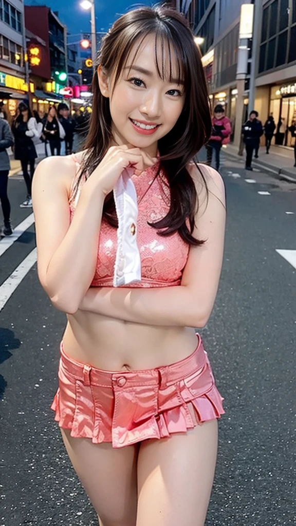 18 Year Old Woman, redhead, Upper body, race, Pink Half Cup Bra, T-back, choker, captivating gaze, chuckle