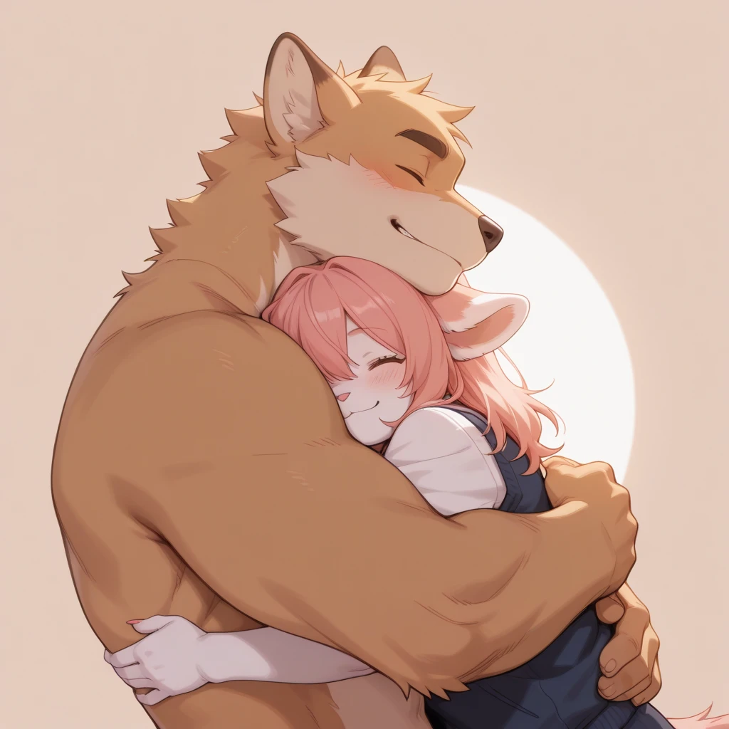 Anthropomorphic Sexy Anime Woman Fox Anthropomorphic Sexy Anime Woman Fox Hugging Two Cats Undressed