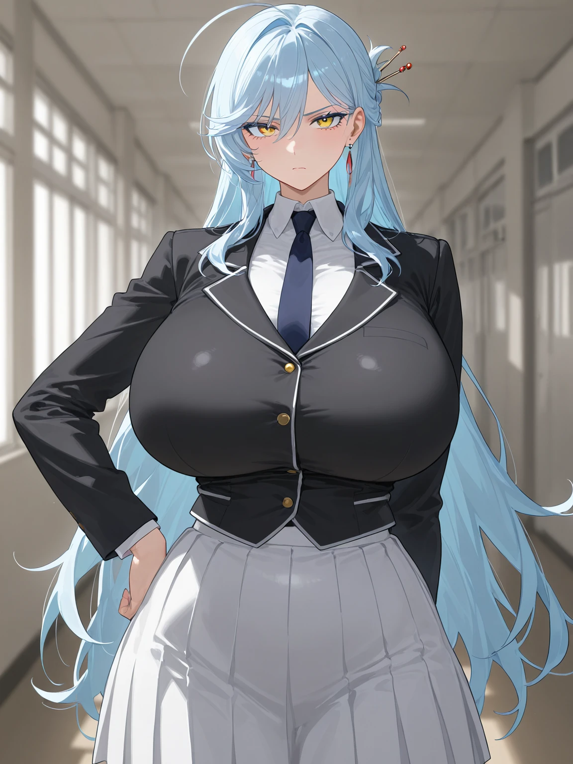 My name is Yukiko.I am a white test woman with long light blue hair,red eye color.I am 1.62 cm tall . My breasts measure 200 cm, my waist 40 cm and my hips 200 cm . With big breasts 200 cm