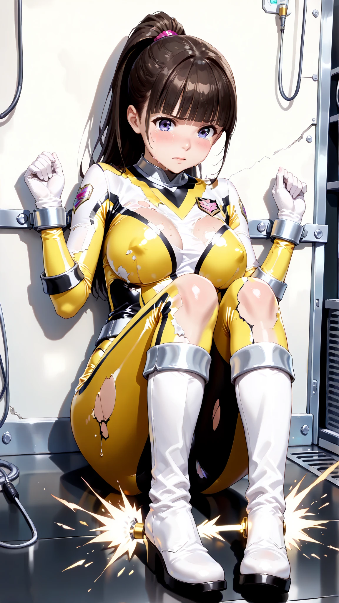 (((Full body Latex Bondage suit))),(((masterpiece, Highest quality))),(((alone:1.2))),(((One Girl:1.2))),32K Wallpapers, Very detailed,(((((portfolio))))),(((((close))))),(((((Breast augmentation))))),((((More angles)))),(((highlight))),(((completion. Detailed face))),((((Very talented)))),(((((The most complex machine))))),(((Genius Mechanic))),((Overall colorful)),(((((Huge breasts,Browsing Caution,((BDSM)),((Latex Bondage))