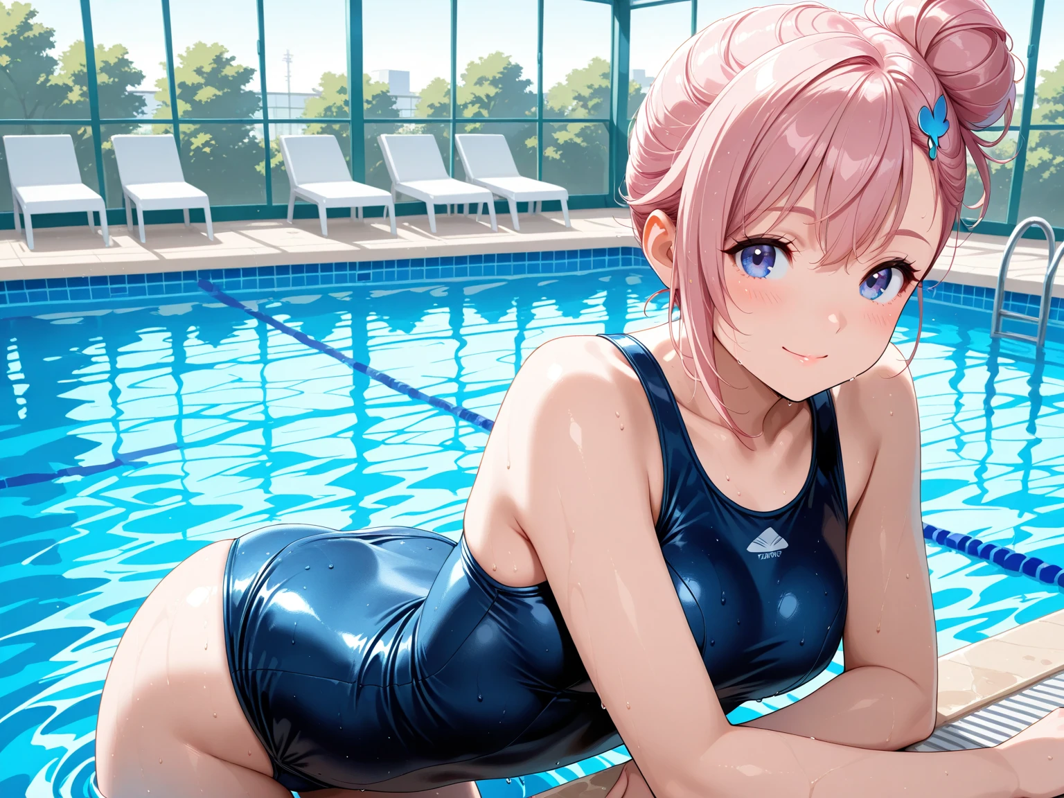 NSFW,pieces fly,masterpiece,highest quality,Super detailed,High resolution,8K portrait,unity,8k wallpaper high definition CG,portrait photography,shiny skin,(10 years old:1.3),(change:1.2),realistic,real person,(1 girl),beautiful clear eyes,very detailed explanation,delicate face,nice lips,slender body,thin waist,thin legs,(school poolside:1.6),cute type,perfect face,seriously,(blush:1.5),(cute:1.5),(pink hair twintails:1.3),((flat chest:1.3)),(navy blue school swimsuit:1.2),(I have nipples:1.2),((Orgasm in the vagina:1.3)),(spread your legs:1.5),(pussy:1.5)
